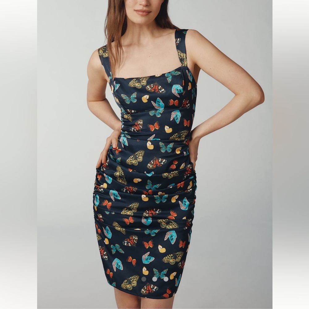 MAEVE Anthropologie Elegant Butterfly Print Dress